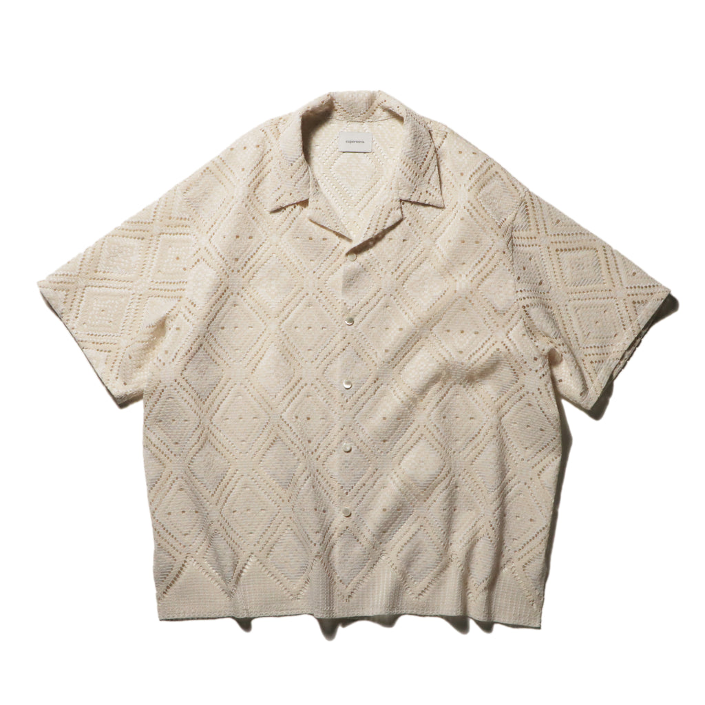 superNova. Aloha shirt - Diamond raschel lace/ Natural