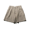 superNova. Box pleats wide shorts - Linen / Natural
