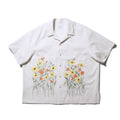 superNova. Aloha shirt - Flower garden embroidery / White