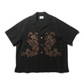 superNova. Aloha shirt - Flower chain embroidery / Black