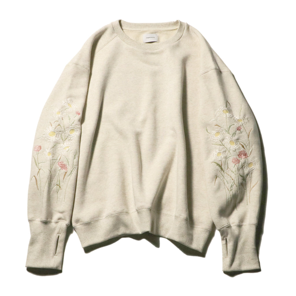 superNova. Embroidery crew sweat / Oatmeal