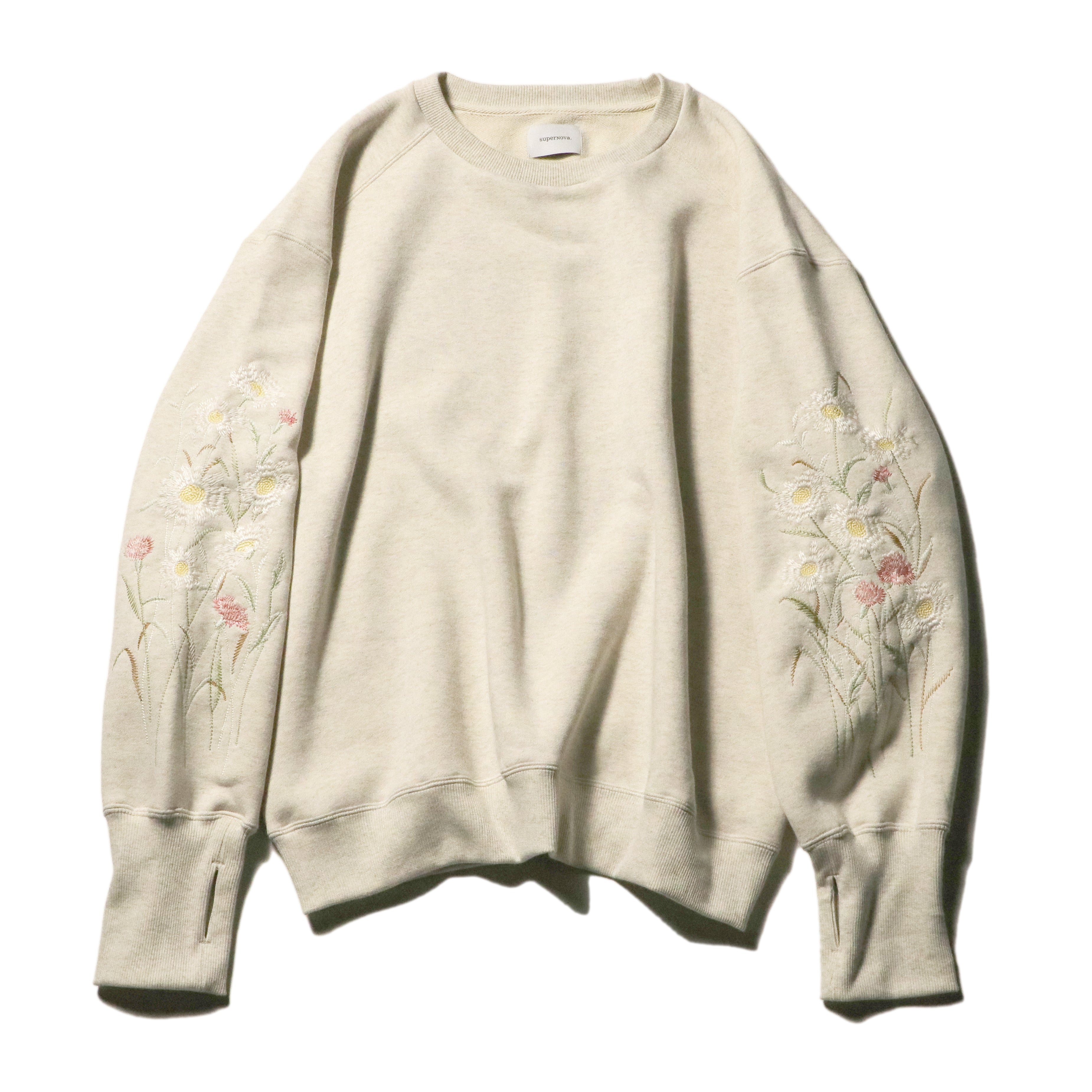 superNova. Embroidery crew sweat / Oatmeal