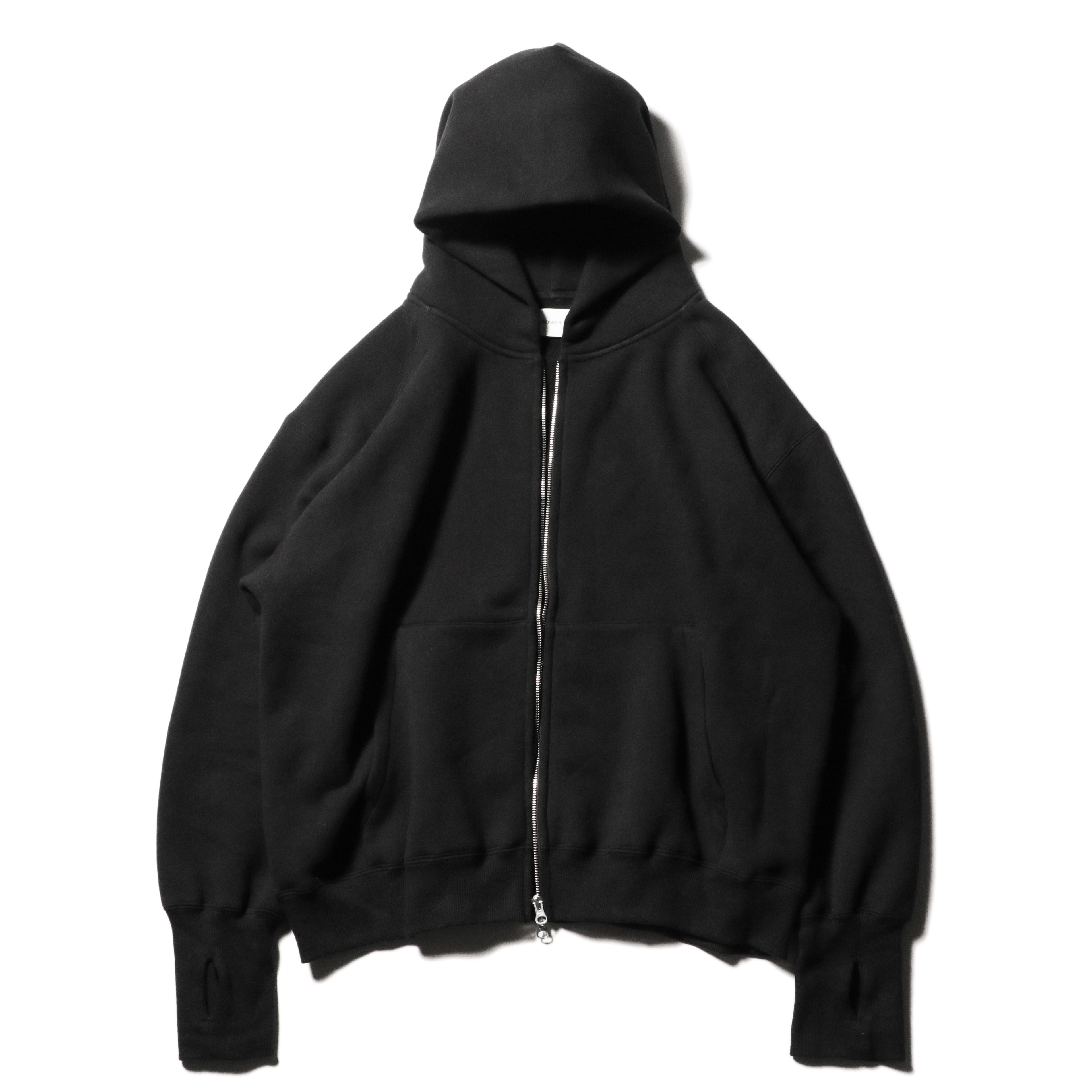 superNova. Oversized Jacquard Sweat Zip Hoodie / Black