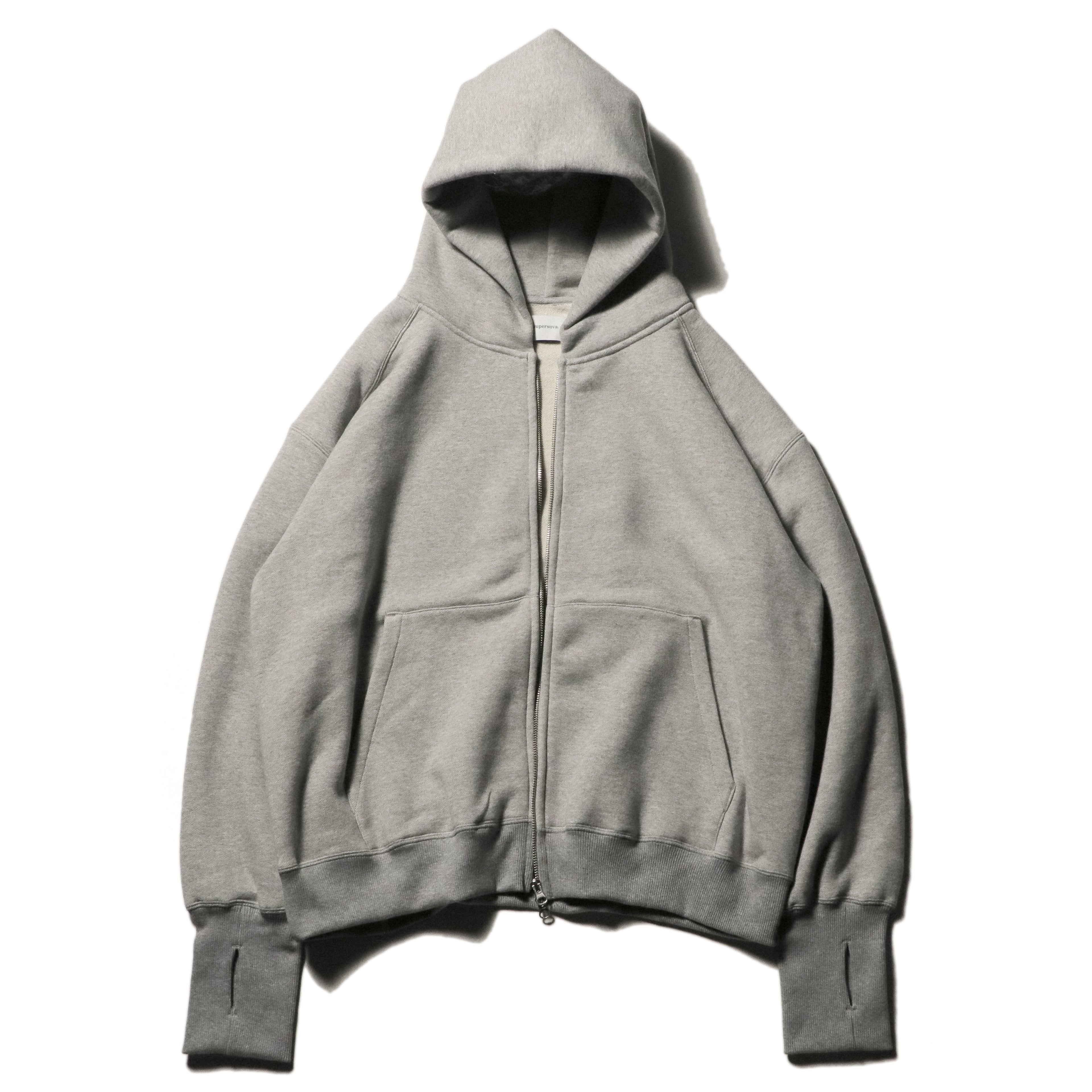 superNova. Oversized Jacquard Sweat Zip Hoodie / Gray