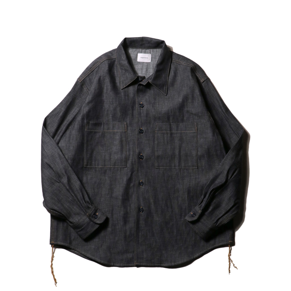 superNova. Denim big shirt - Rigid denim  / Indigo