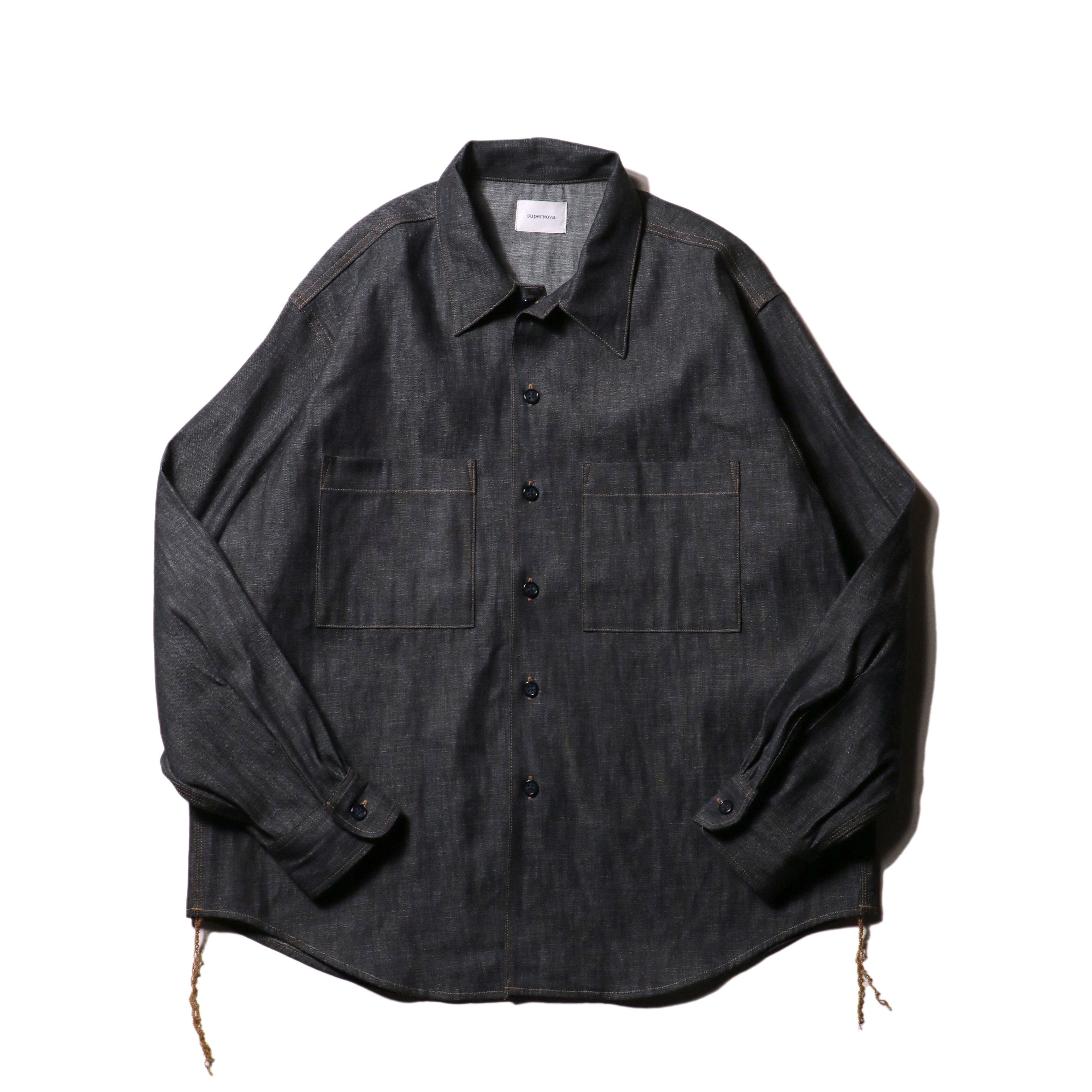 superNova. Denim big shirt - Rigid denim  / Indigo