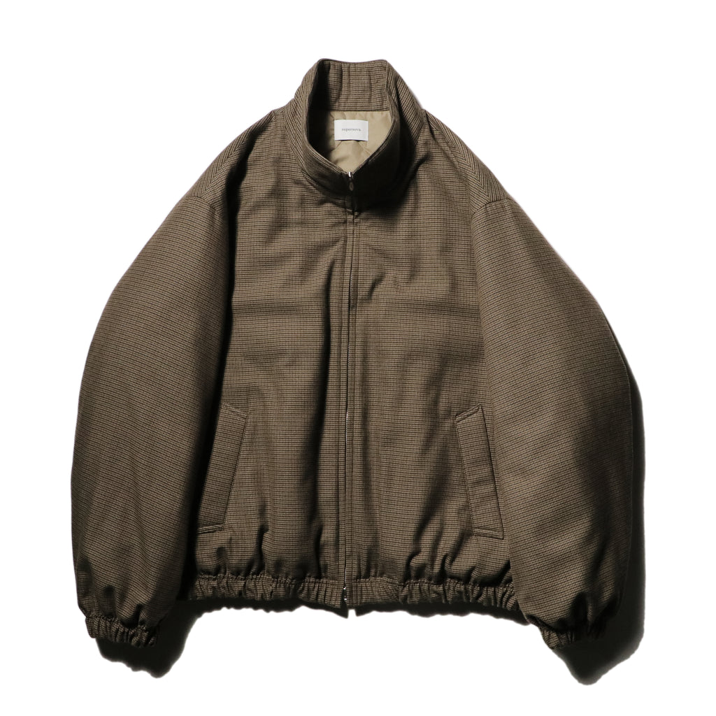 【LAST1】superNova. Quilted lining track jacket - Gun club check / Brown