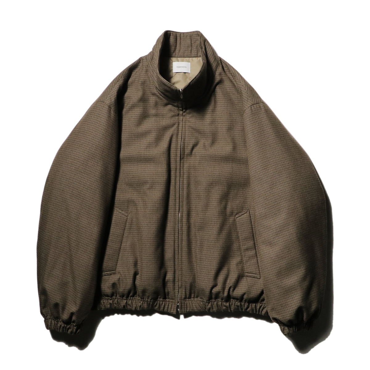 【LAST1】superNova. Quilted lining track jacket - Gun club check / Brown