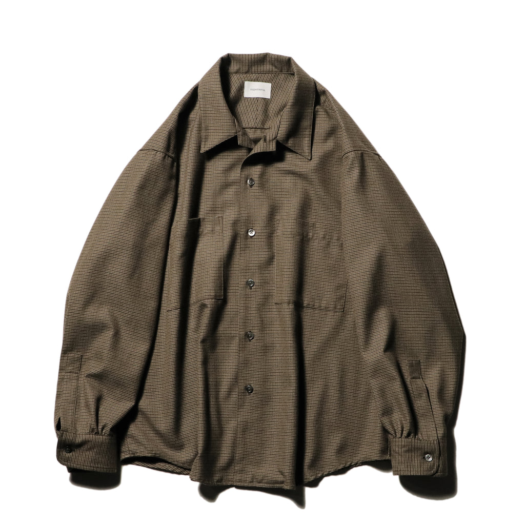 superNova. Split yoke big shirt - Gun club check / Brown