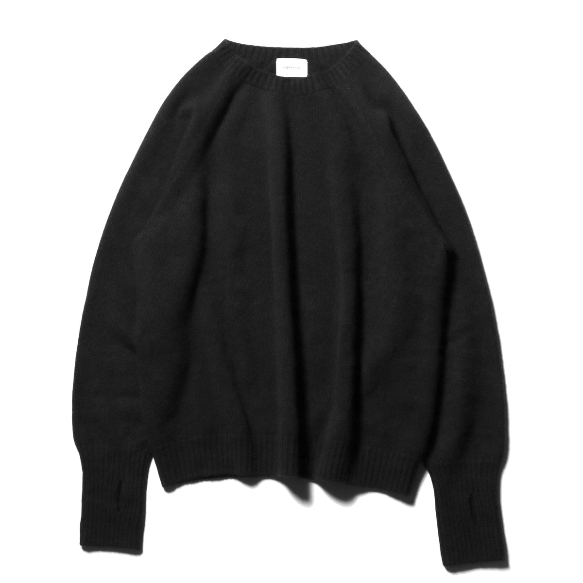 10月中発送予定 superNova. Wholegarment knit sweater - Wool & cashmere & silk / Black