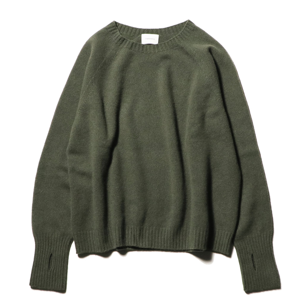 10月中発送予定 superNova. Wholegarment knit sweater - Wool & cashmere & silk / Olive
