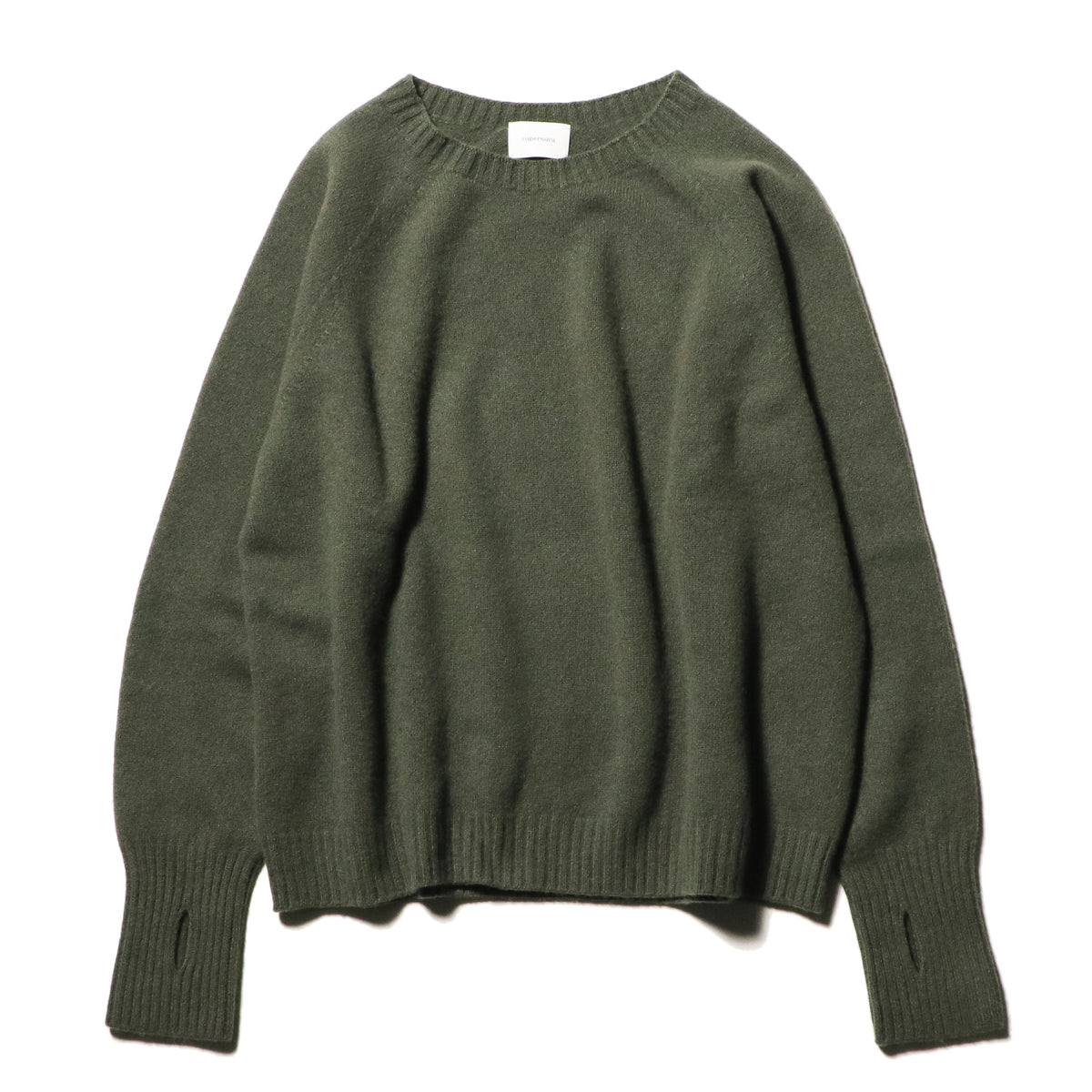 10月中発送予定 superNova. Wholegarment knit sweater - Wool & cashmere & silk / Olive