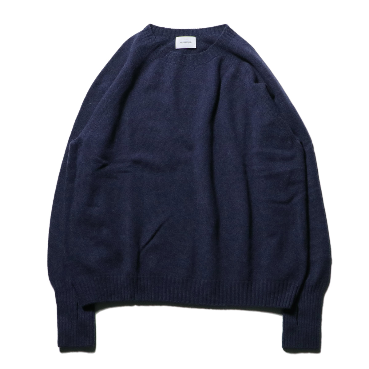 10月中発送予定 superNova. Wholegarment knit sweater - Wool & cashmere & silk / Navy