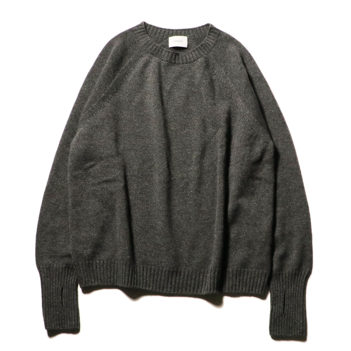 10月中発送予定 superNova. Wholegarment knit sweater -  100% cashmere / Charcoal