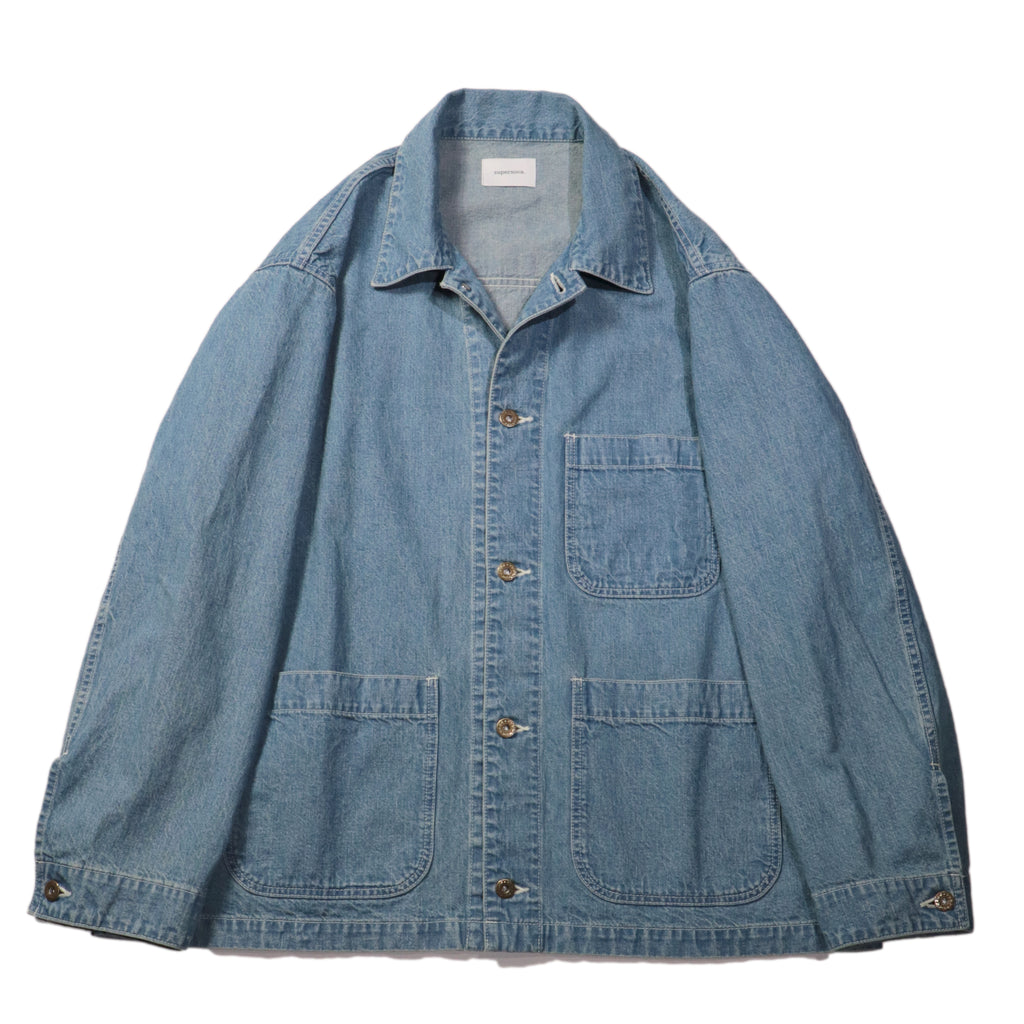 superNova. Coverall jacket - 9.5oz denim / Light indigo