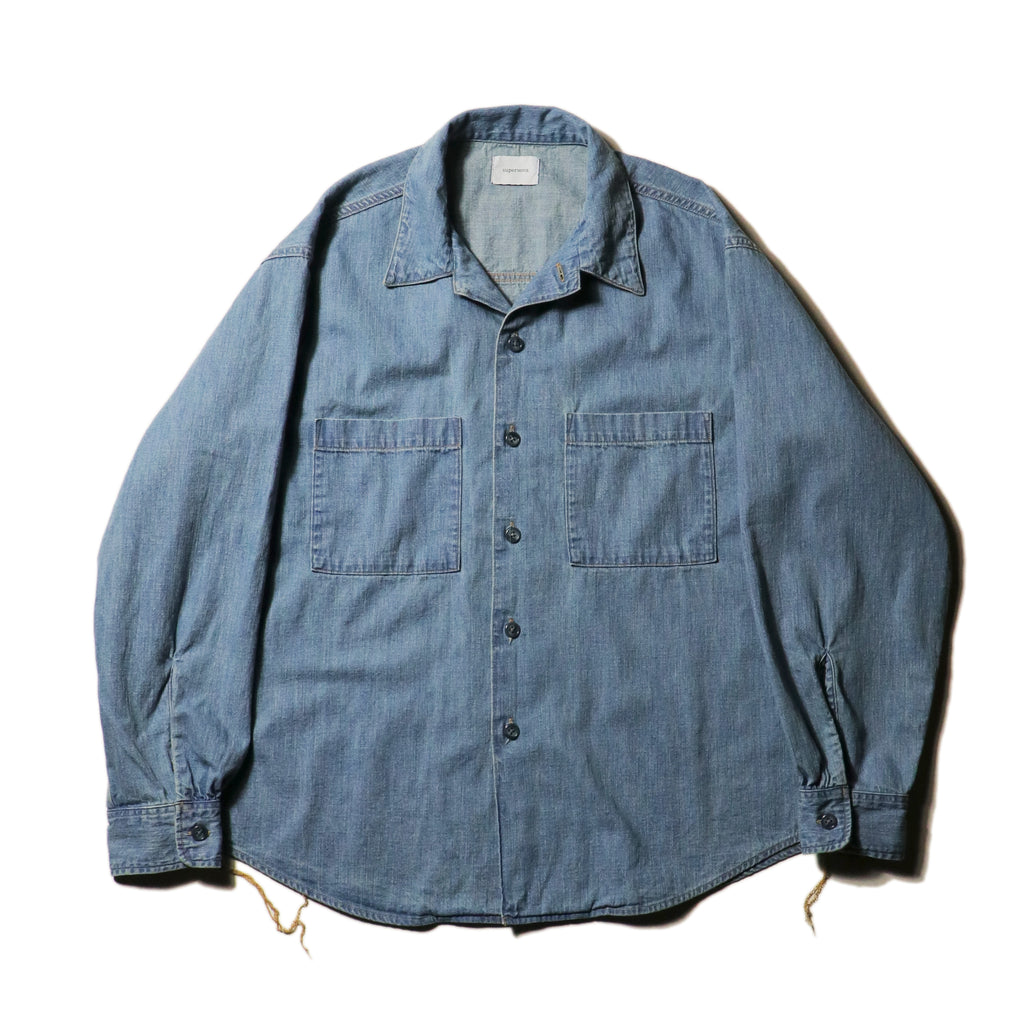 superNova. Denim big shirt - Old vintage wash / Light indigo