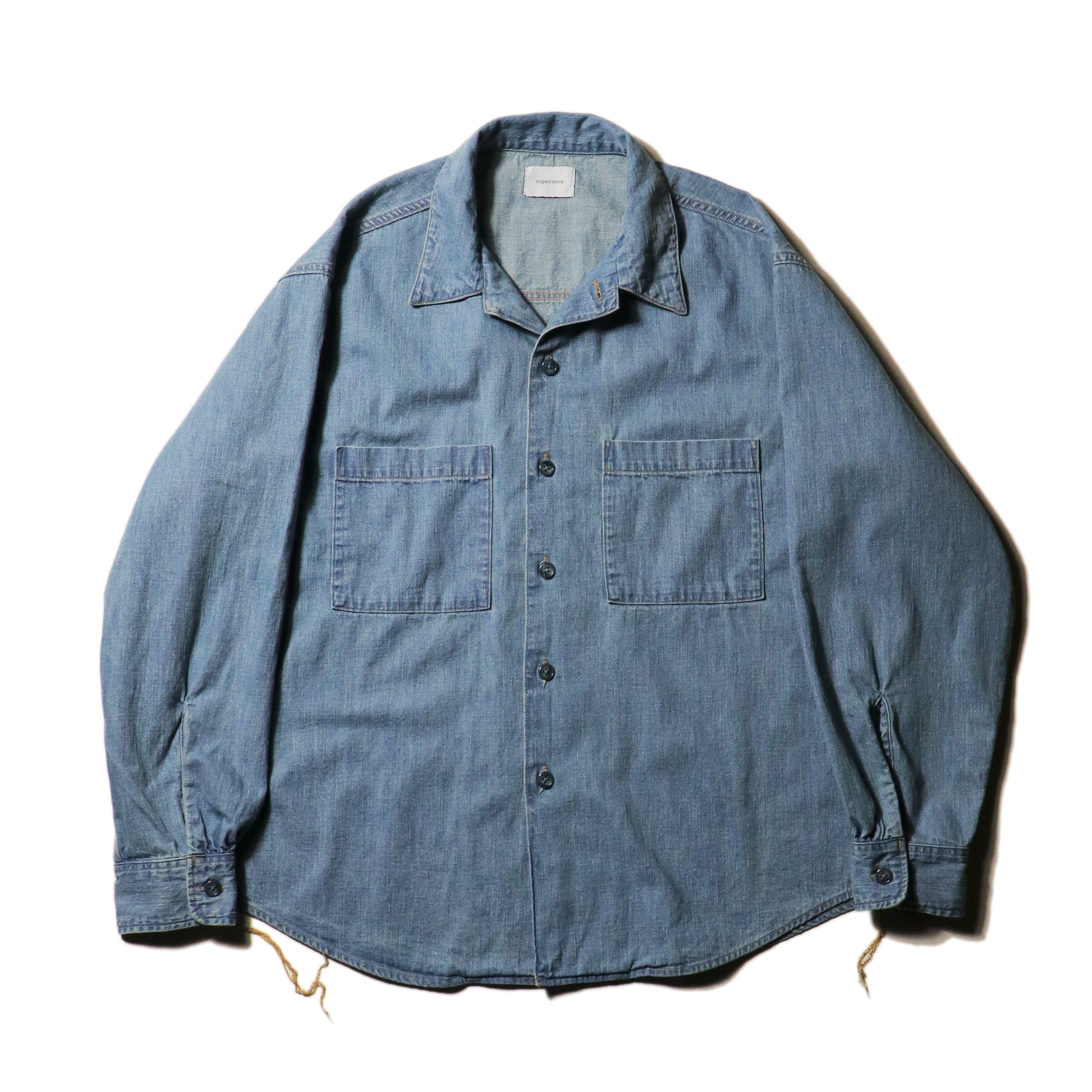superNova. Denim big shirt - Old vintage wash / Light indigo