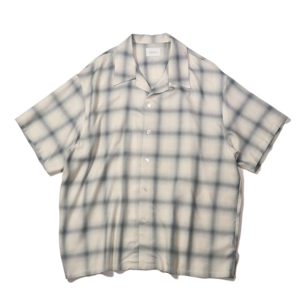 superNova. Aloha shirt - Ombre check / Navy×Natural
