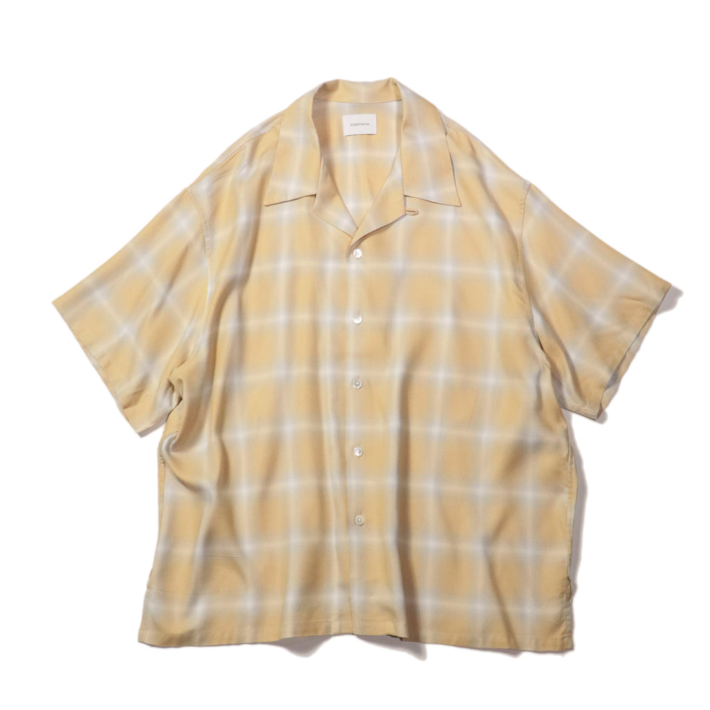 superNova. Aloha shirt - Ombre check / Yellow×Natural