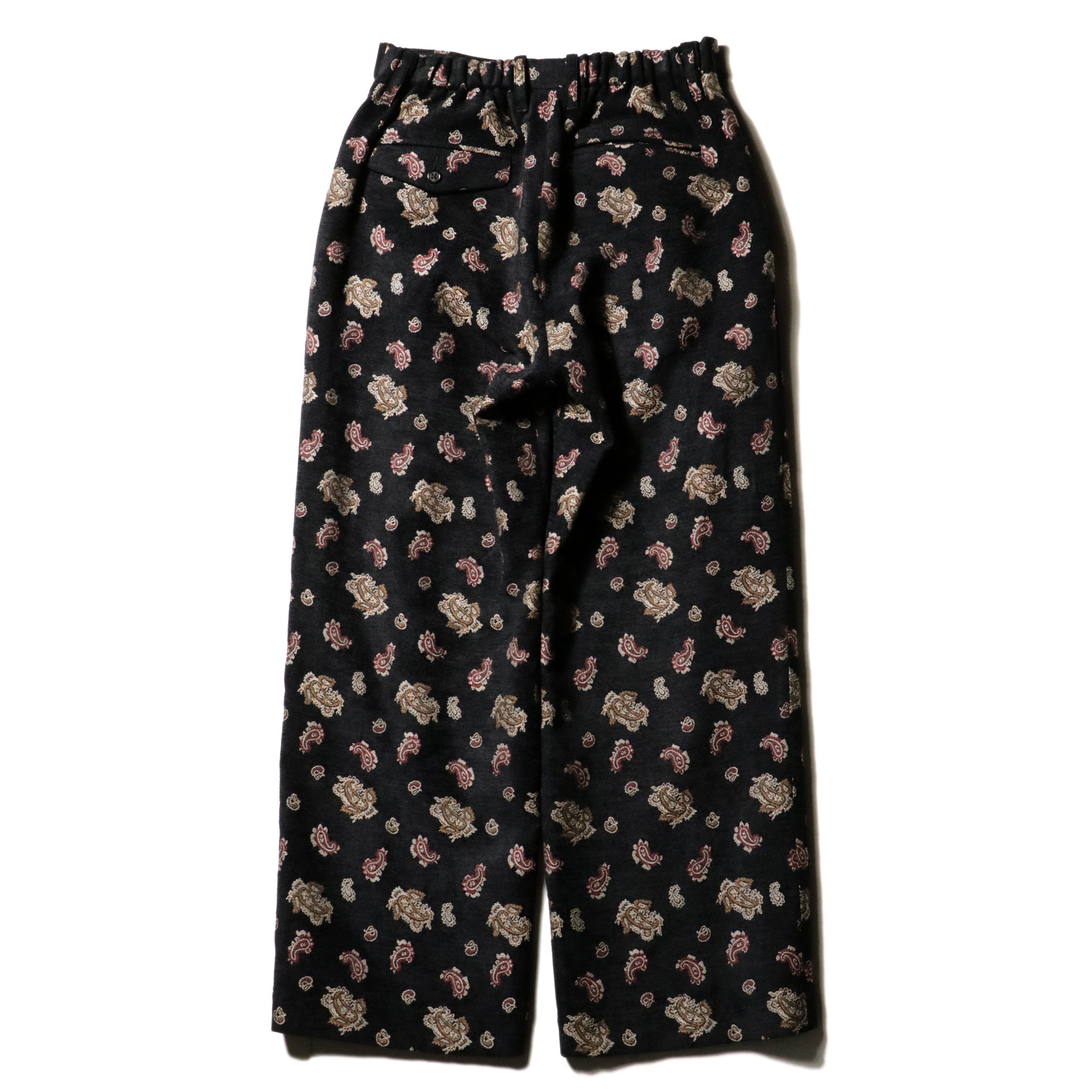 superNova. Velvet Jacquard Wide Utility Trousers / Black paisley