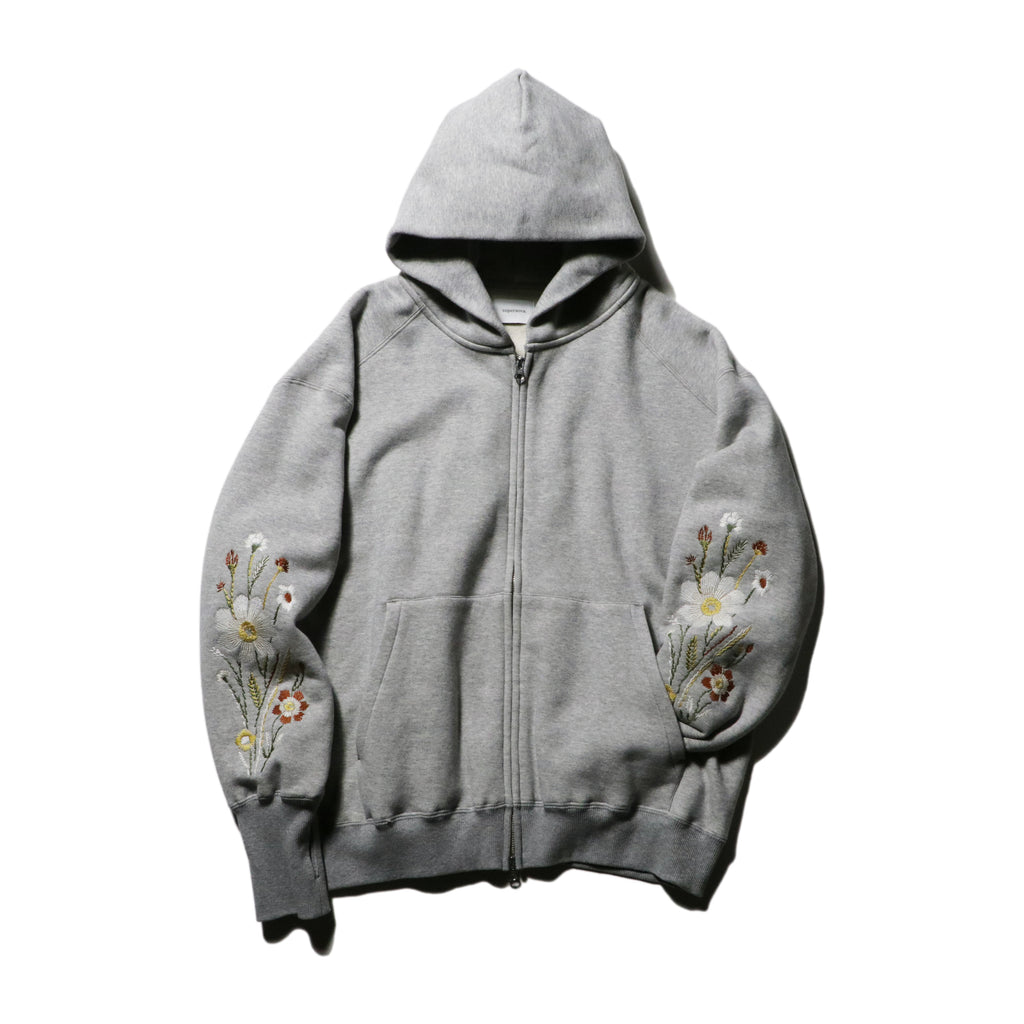 【sizeS LAST1】superNova. EX. Embroidered Oversized Jacquard Sweat Zip Hoodie / Gray