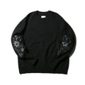 superNova. Embroidered Jacquard Crewneck Sweatshirt / Black