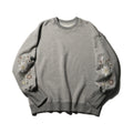 superNova. Embroidered Jacquard Crewneck Sweatshirt / Gray