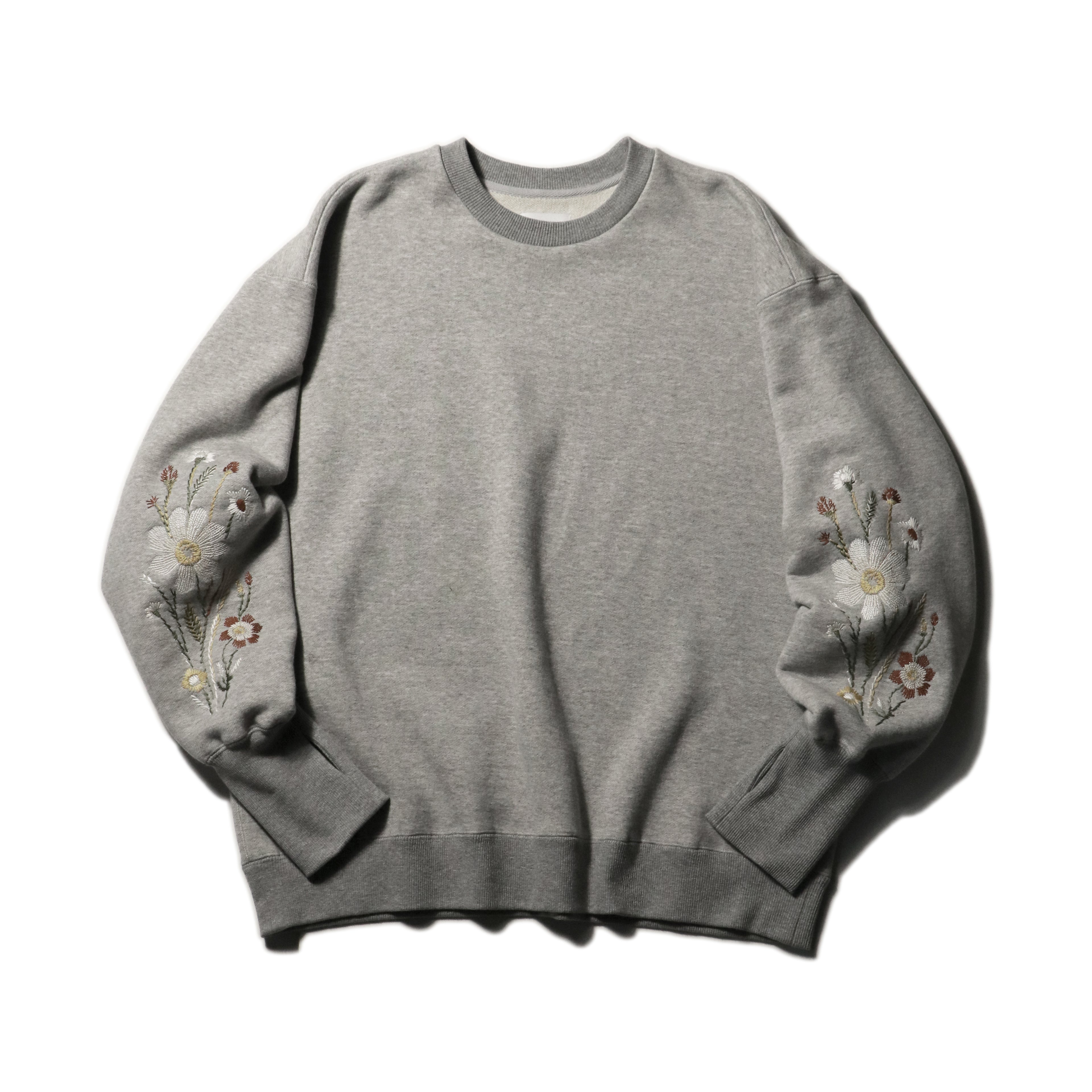 superNova. Embroidered Jacquard Crewneck Sweatshirt / Gray