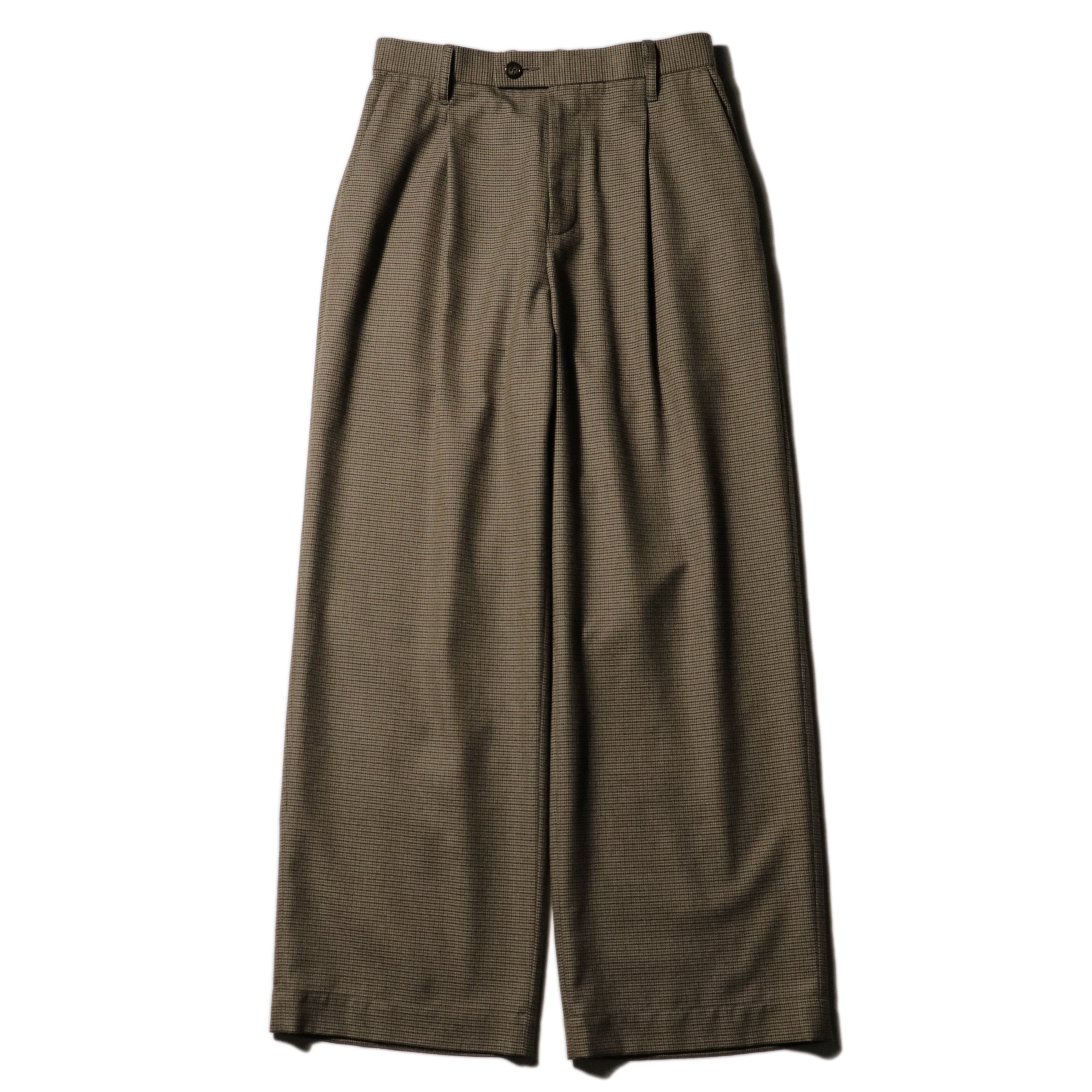 superNova. Wide Gun Club Check Utility Trousers / Brown