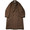 10月中発送予定 superNova. Melton Double-Breasted Peak Lapel Overcoat / Brown