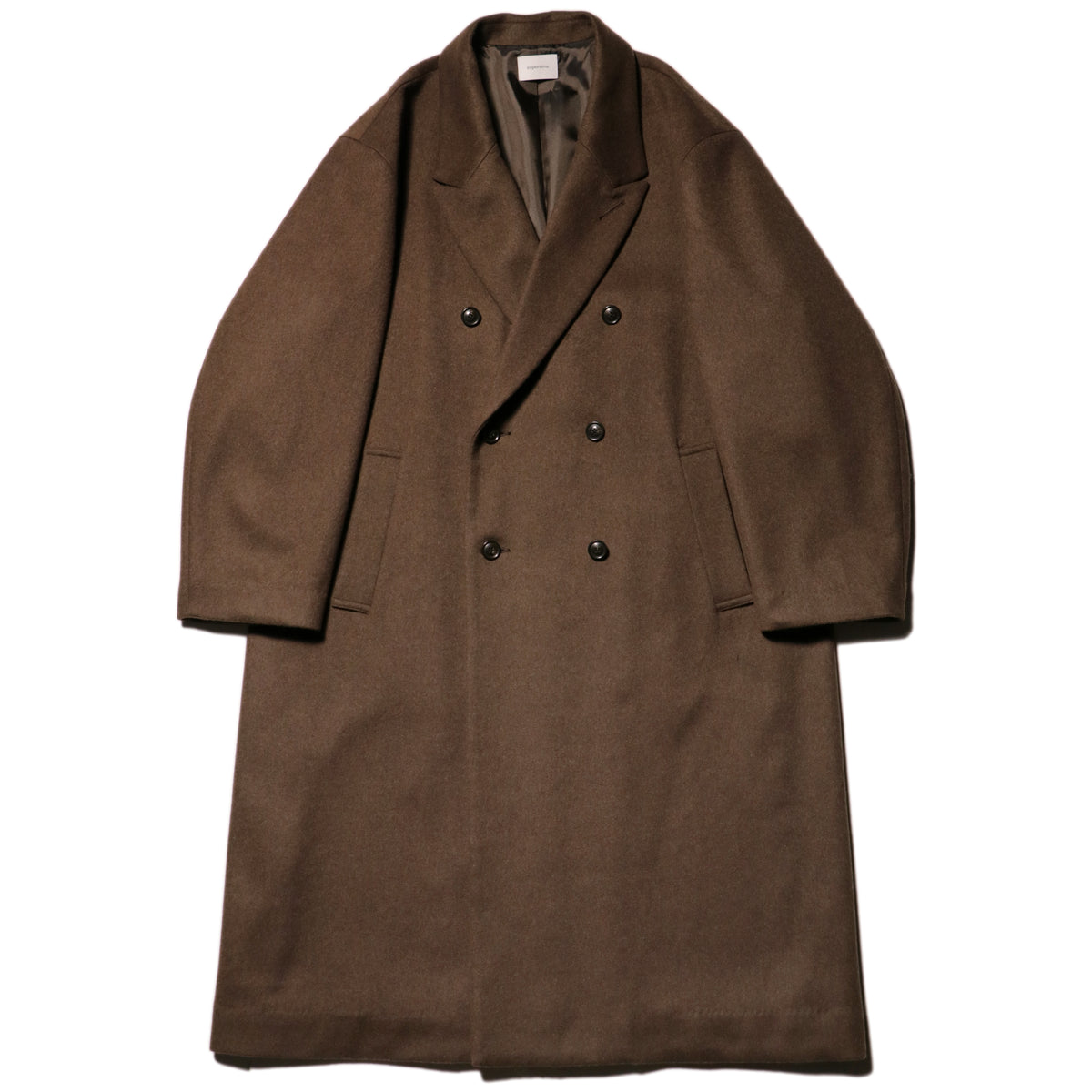 10月中発送予定 superNova. Melton Double-Breasted Peak Lapel Overcoat / Brown