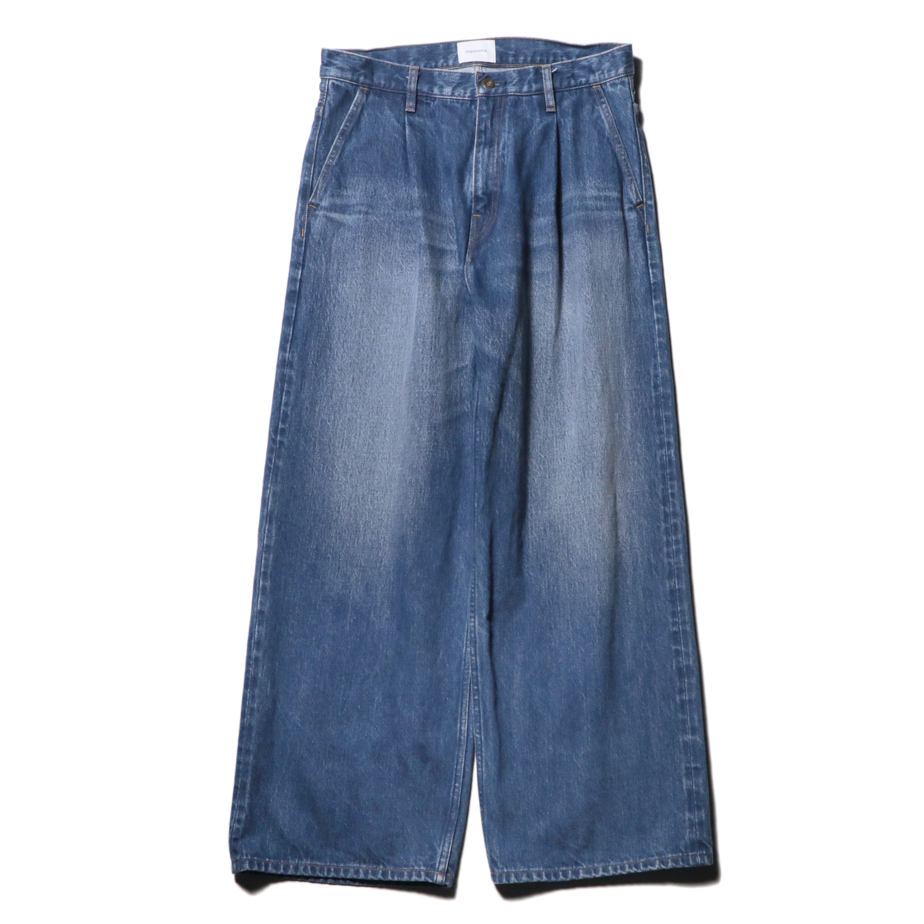 superNova. Wide selvedge jeans - Old vintage wash / Mid indigo