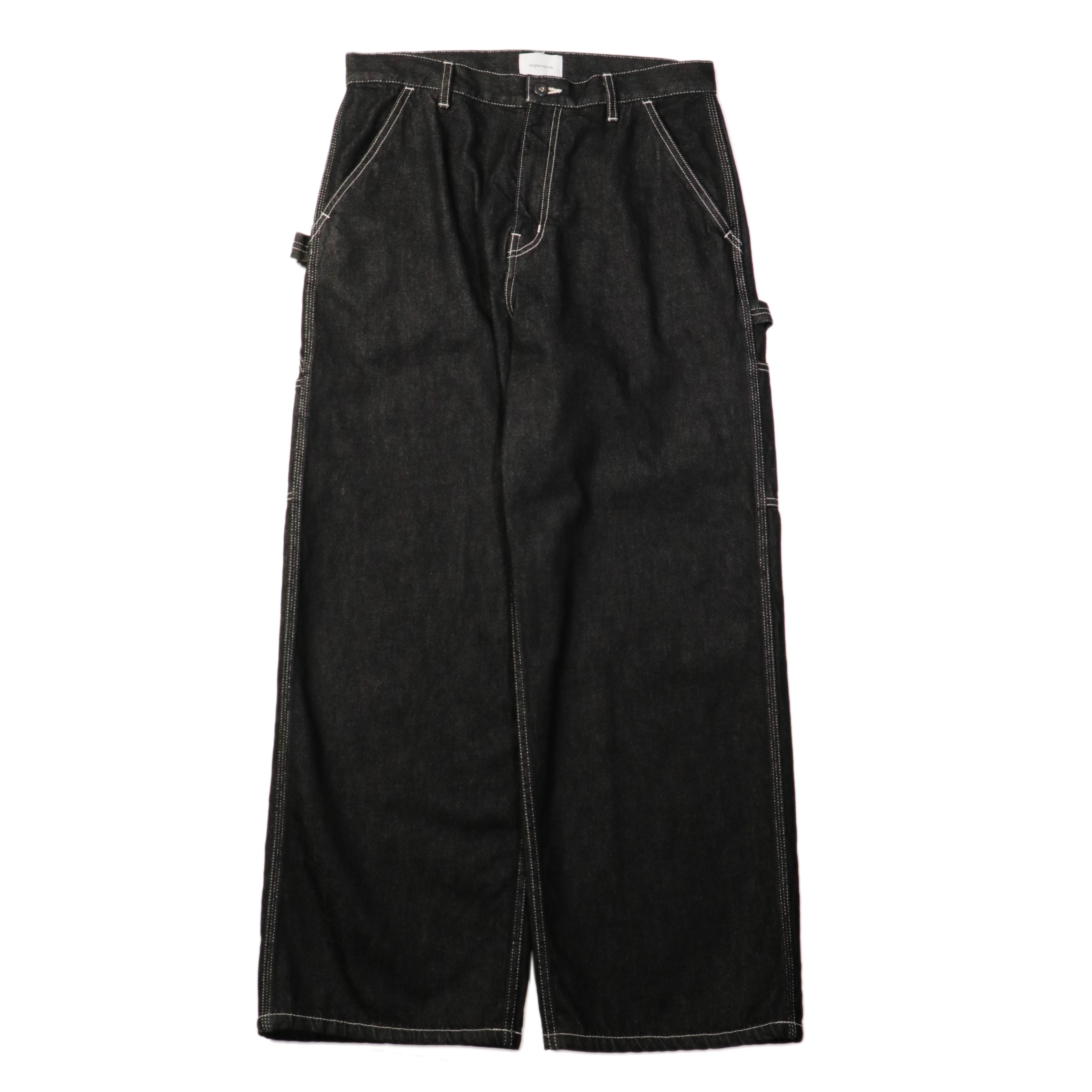 superNova. W-strap painter pants - 11oz denim OW / Black