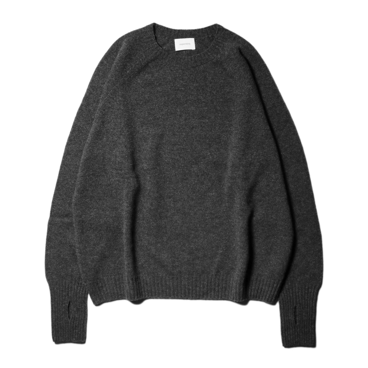 10月中発送予定 superNova. Wholegarment knit sweater - Wool & cashmere & silk / Charcoal