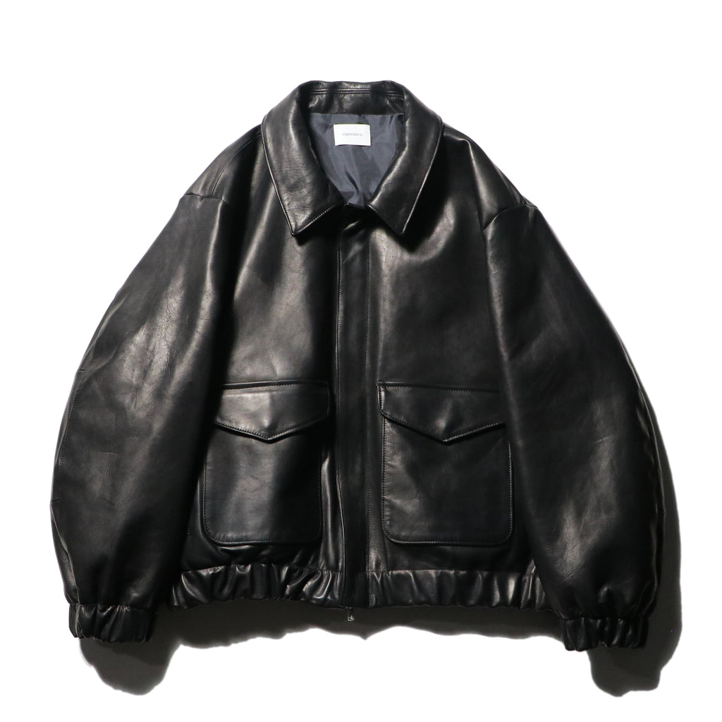 superNova. Leather flight jacket - Horsehide / Black