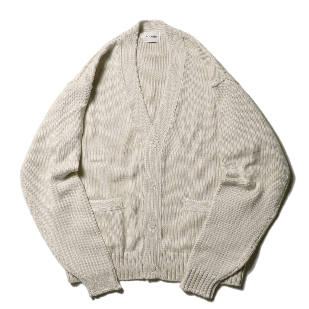 encode HAND-STITCHED KNIT CARDIGAN / Ivory