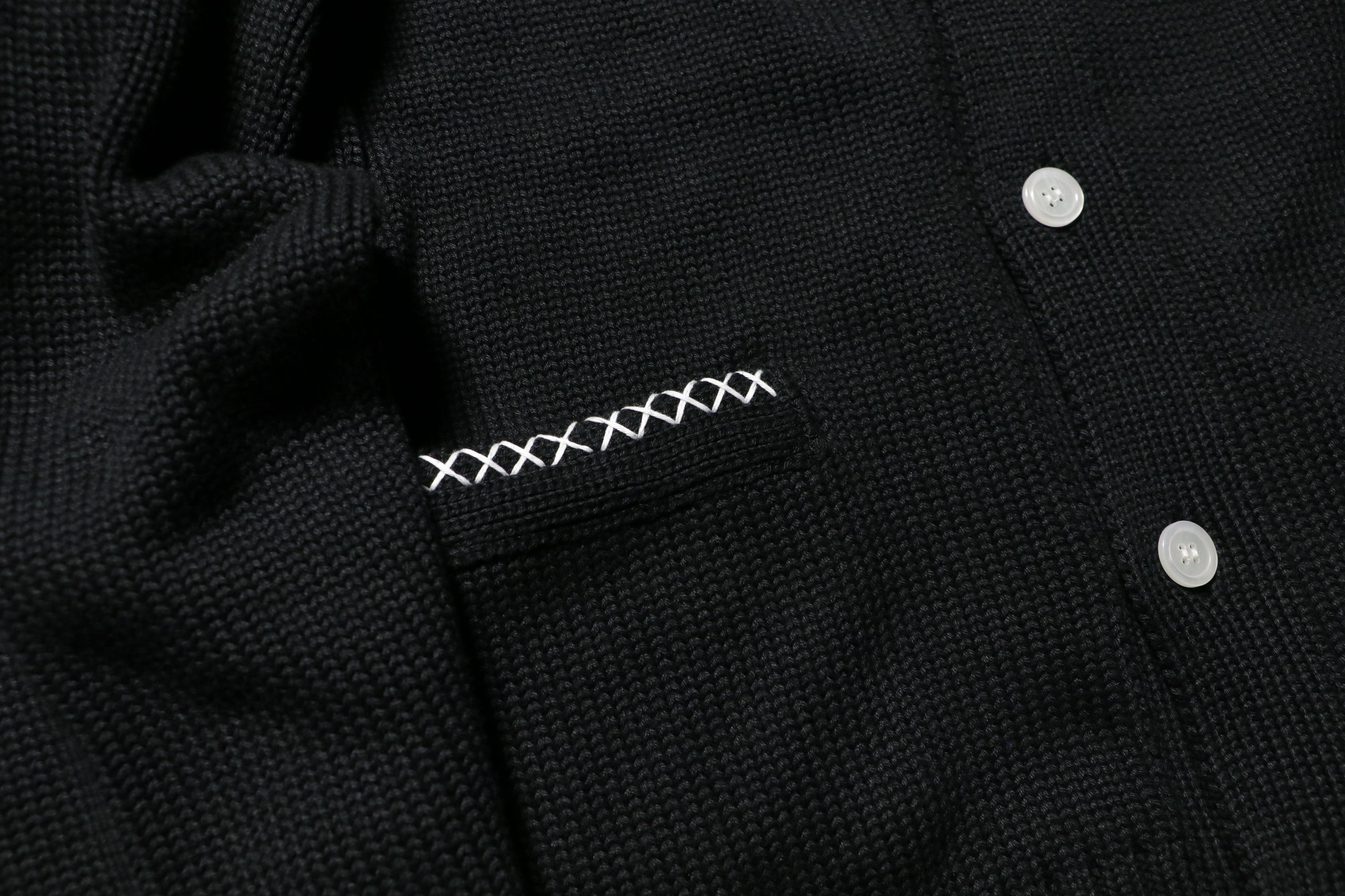 encode HAND-STITCHED KNIT CARDIGAN / Black