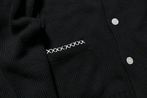 encode HAND-STITCHED KNIT CARDIGAN / Black